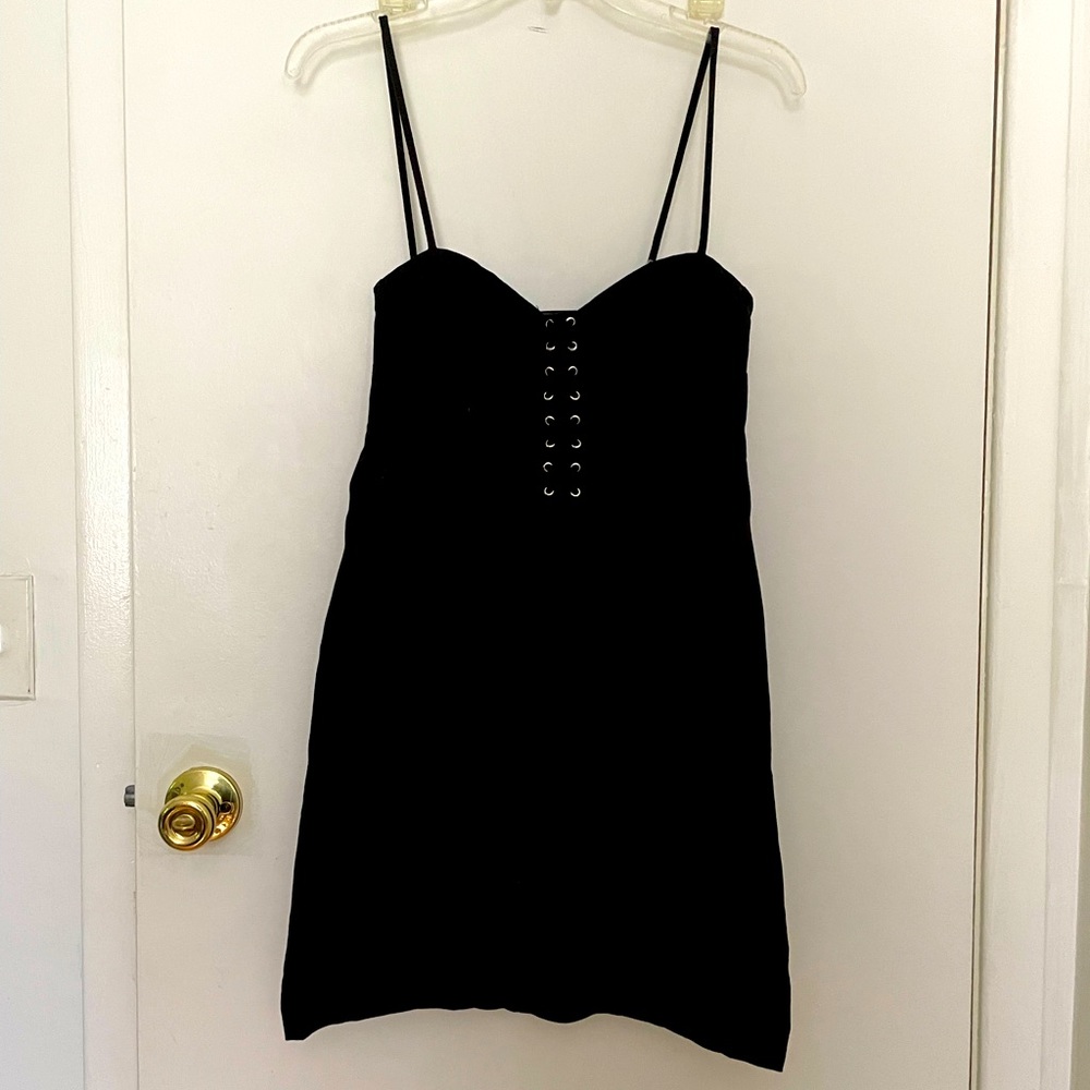 Rampage Black Bodycon Dress with lace up front